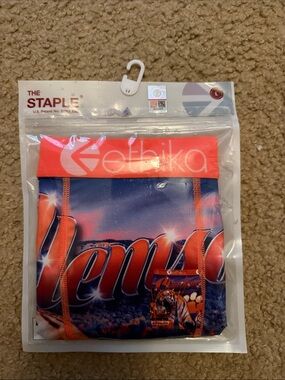 ethika Clemson Orange Waistband Blue & Orange Graphic Boxer Briefs